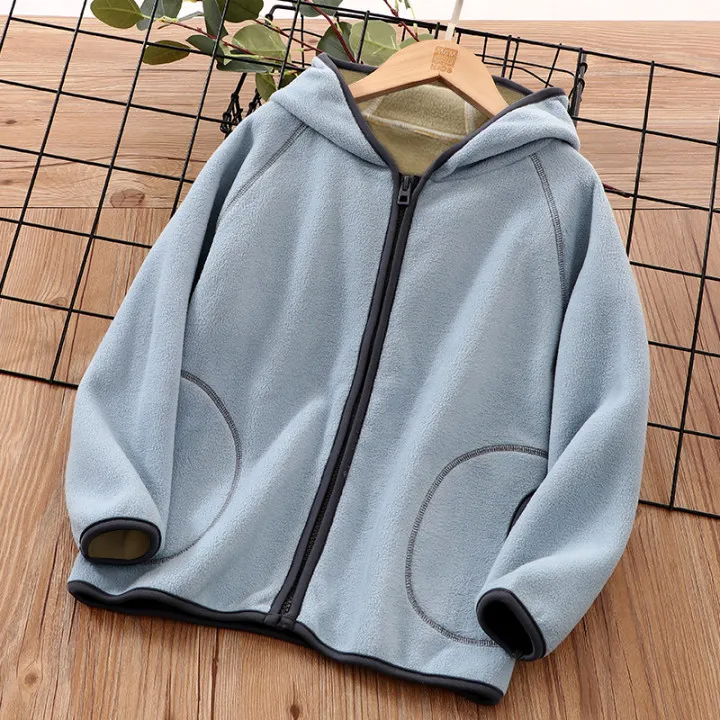 Children Kids Girls Boys Fleece Zipper Jacket