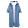 Women Casual Long-Sleeve Single-Breasted Denim Hooded Coat