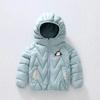 Kids Penguin Pattern Letter Printed Hooded Quilted Jacket