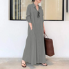 (Buy 1 Get 1) Casual Ramadan /Eid Women Solid Color Lapel Long Sleeve Pocket Simple Shirt Maxi Dress
