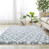 Simple Tie-Dyed Long Plush Thickened Home Round Carpet