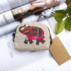 Kids Cartoon Printing Cotton And Linen Key Ring Coin Purse Coin Bag