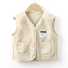 Kids Toddler Big Boys Girls Autumn Winter Fashion Casual Solid Color Zipper V Neck Plush Vest