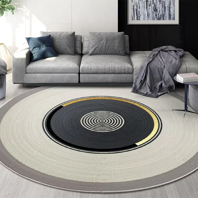 Living Room Simple Abstract Round Machine Washable Carpet