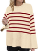 (Buy 1 Get 1 ) Women Fashion Casual Stripe Round Neck Sweater