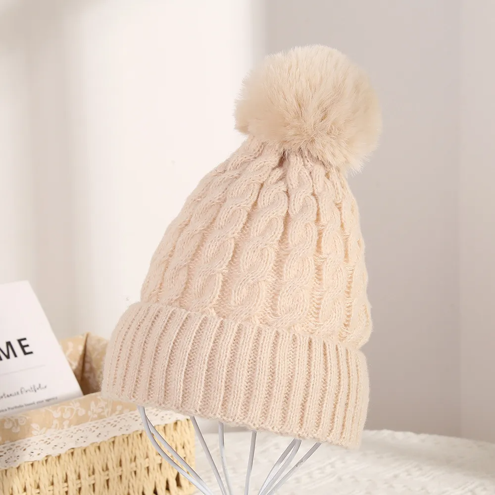 (Buy 1 Get 1) Neutral Fashion Casual Twist Wool Ball Knitting Hat