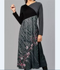 Women Ramadan /Eid Fashion Casual Print Round Neck Long Sleeve Maxi Dress