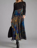 Women Ramadan /Eid Fashion Casual Print Round Neck Long Sleeve Maxi Dress