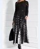 Women Ramadan /Eid Fashion Casual Print Round Neck Long Sleeve Maxi Dress