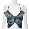 Women'S Fashion Halter Neck Strap Butterfly Crop Top