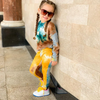 Kids Toddler Big Girls Spring Autumn Fashion Casual Cute Tie Dye Round Neck Long Sleeve Pants Set