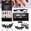 ( Buy 1 Get 1 ) Women Multi Layer Thick Mink False Eyelashes Halloween Pumpkin False Nail Set