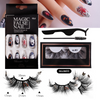 ( Buy 1 Get 1 ) Women Multi Layer Thick Mink False Eyelashes Halloween Pumpkin False Nail Set