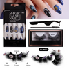 ( Buy 1 Get 1 ) Women Multi Layer Thick Mink False Eyelashes Halloween Pumpkin False Nail Set