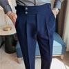 Men Fashion Casual Slim Fit Solid Color Business Suit Dress Pants