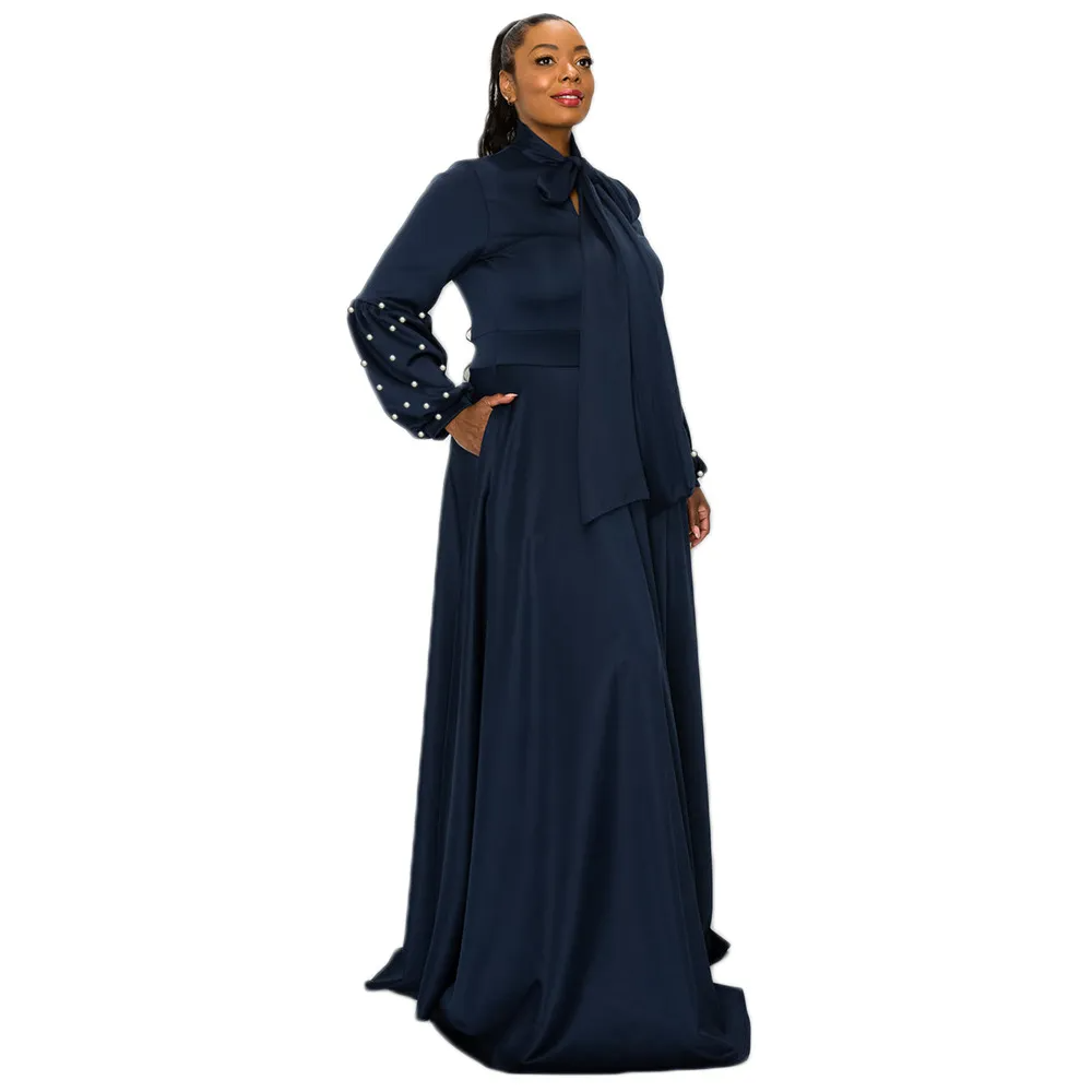 Ramadan /Eid Women Plus Size Fashionable Loose Solid Color Dress