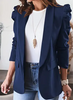 Women Fashion Solid Color Long Sleeve Lar Blazer Jacket