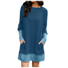 Women Fashion Casual Raglan Long Sleeve Dress