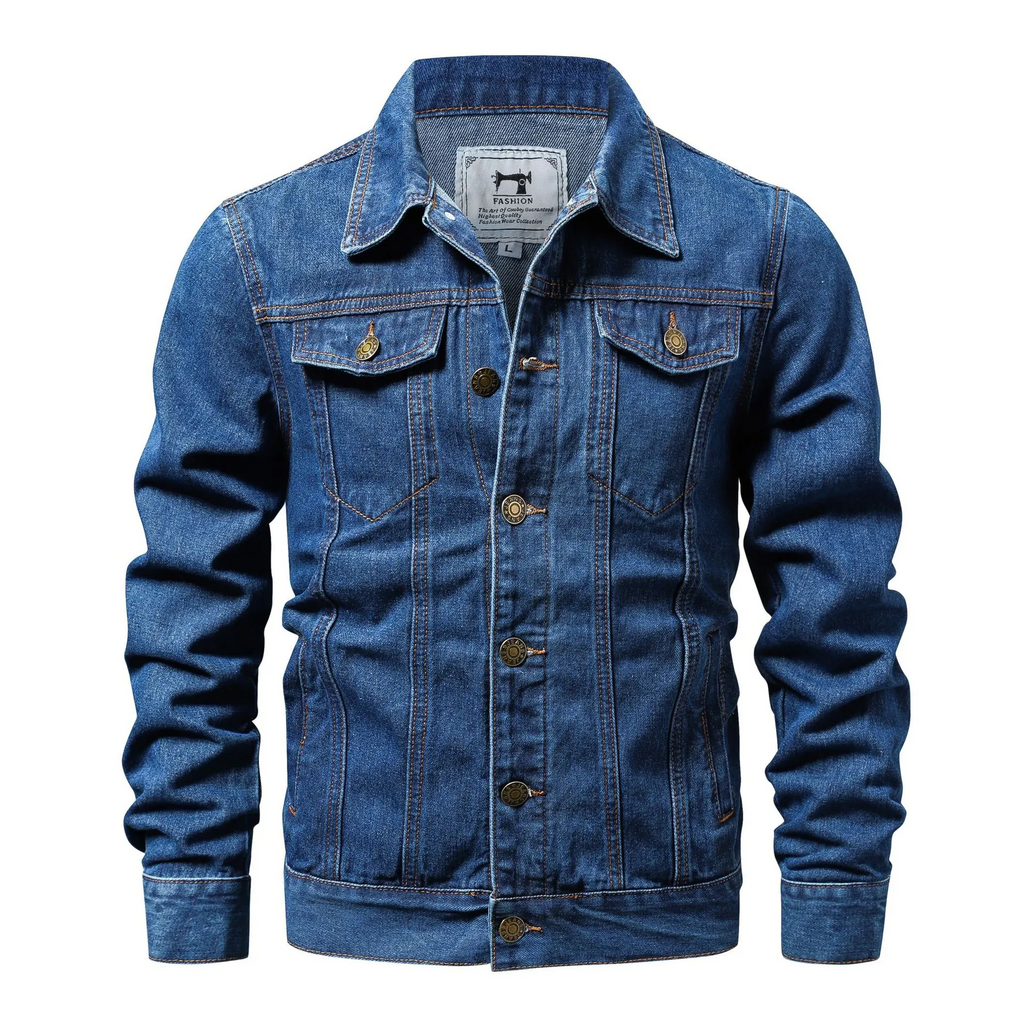 Men Casual Slim Cotton Loose Denim Jacket