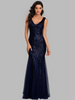 Women Fashion Sexy V Neck Mermaid Sequin Party Maxi Dress