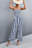 Women Classic Tube Top Print Stripe Jumpsuit