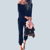 Women Solid Color Casual Long Sleeve Pocket Lace Jumpsuit