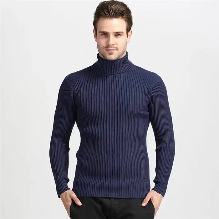 (Buy 1 Get 1) Men Fashion Solid Color Turtle Neck Long Sleeve Knitwear