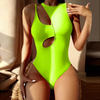 Women Sexy Solid Color Cut Out One-Pieces Swimwear