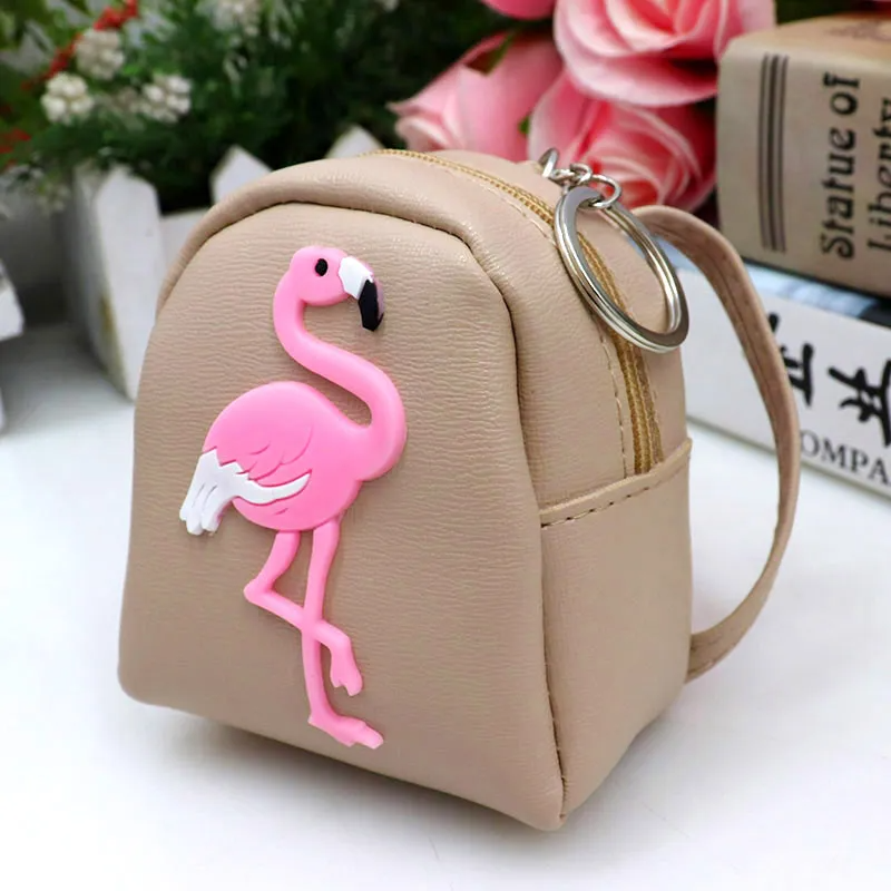 Kids Cute Cartoon Pattern Backpack Shape Zipper PU Mini Coin Wallet