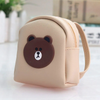 Kids Cute Cartoon Pattern Backpack Shape Zipper PU Mini Coin Wallet