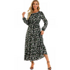 Women Ramadan /Eid Fashion Floral Chiffon Long Sleeve Maxi Dress