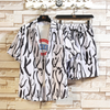 Men'S Fashion Lapel Floral Print Short Sleeve Beach Shirt And Shorts Two-Piece Set