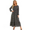 Women Ramadan /Eid Fashion Floral Chiffon Long Sleeve Maxi Dress