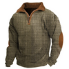 Men Spring Autumn Fashion Casual Color Matching Stripe Long Sleeve Lapel Plus Size Sweatshirts