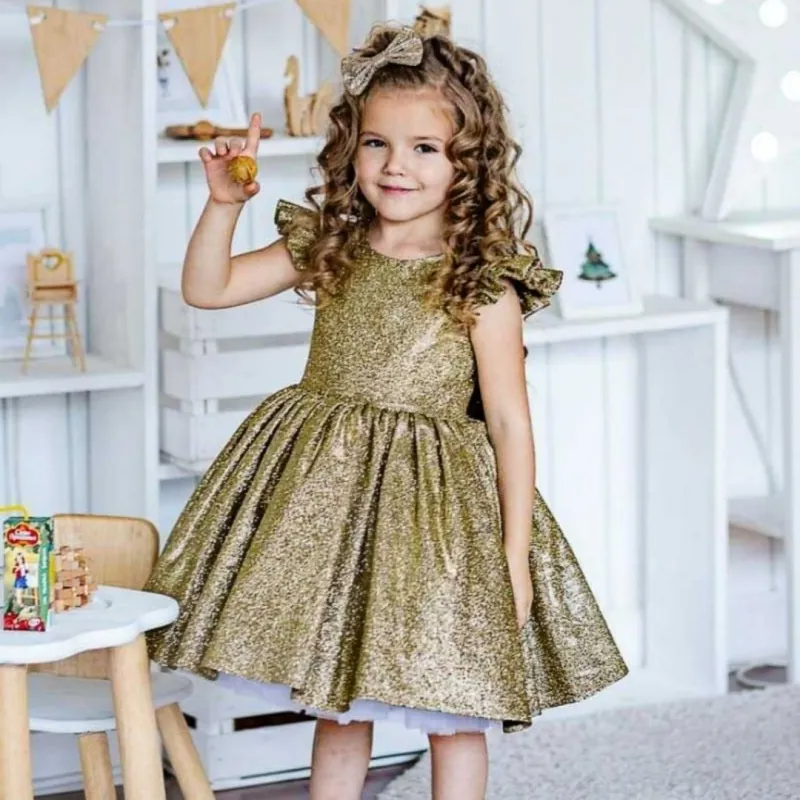 Toddler Girls Fashion Party Cute Sequins Sleeveless Round Neck Tutu Princess Dress