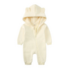 Kids Baby Boys Girls Autumn Winter Casual Cute Solid Color Bear Long Sleeve Hooded Jumpsuit