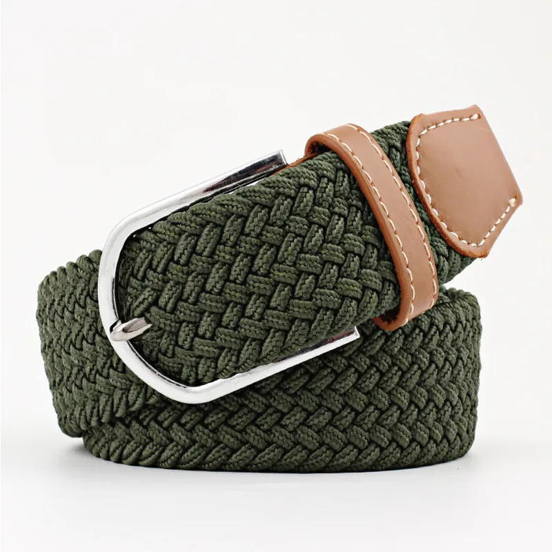 Unisex Stretch Elastic Braided Canvas Belt