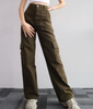 Women Fashion Casual Solid Color Cargo Pants