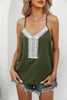 Women Summer Lace Patchwork Solid Color Fashion Loose Camisole