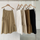 Women Vintage Boho Casual High Waist Irregular Drawstring Mid-Length A-Line Skirt