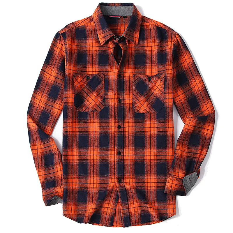 (Buy 1 Get 1) Men Autumn Winter Fashion Casual Versatile Flannel Plaid Long Sleeve Lapel Shirt