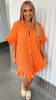 Casual Fashion Women Solid Color Ruffled Short Sleeve Loose Shirt Dress