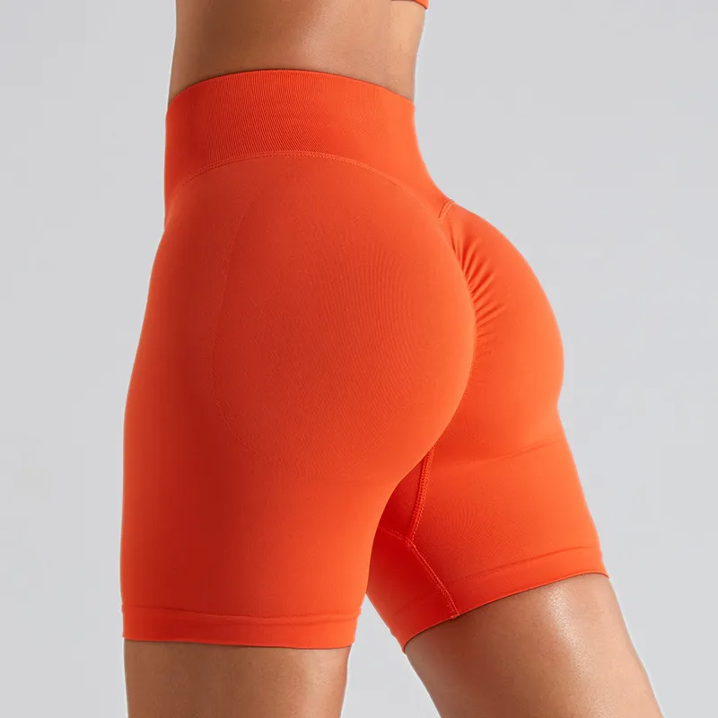 (Buy 1 Get 1) Women Solid Color Seamless High Waist Yoga Shorts Sports Fitness Shorts