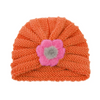 Kids Simple Solid Color Big Flower Warm Woolen Knitted Pullover Hat