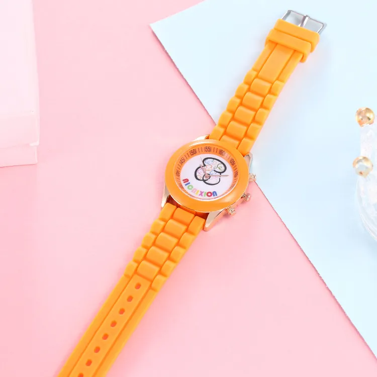 Kids Cute Silicone Band Candy Color Colorful Cartoon Bear Watch