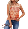 Fashion Women Graphic Printing Casual Sleeveless Square Neck Tank