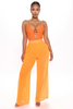 Solid Color Women Sexy Solid Mesh See-Through Casual Wide-Leg Pants