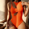 Women Sexy Solid Color Cut Out One-Pieces Swimwear