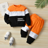 Kids Baby Boys Autumn Winter Fashion Casual Color Matching Letter Sweatshirts Long Sleeve Trousers Set