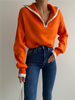 Contrasting Color Lapel Autumn And Winter Sweater Women'S Loose Casual Oversized Knitted Top